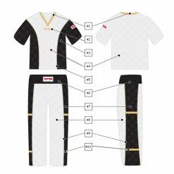 TopTen TOP TEN Uniform - White/black/gold, 1608-1WBG