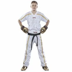 TopTen Top Ten White White Mesh Uniform 1605 Model - White/gold, 1605-10