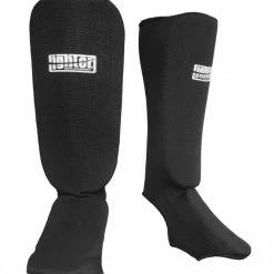 Cloth Shin/Instep Guard Fighter Black, SI - Fight PROTECTION