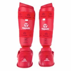Hayashi WKF Foot And Shin Protection - Red, 343-4