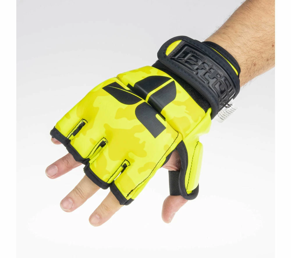 Wholesale ๐ MMA Gloves Fighter Competition - Neon Yellow/camo โ 10 MMA Gloves Fighter Competition - Neon Yellow/camo