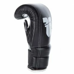 Fighter Black/White Leather Covered Thumb Bag Gloves, 1410