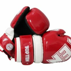 TopTen TOP TEN WAKO Glossy Red/White Pointfighter Open-Hand Gloves, 21656-4