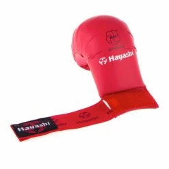 New 🌟 Hayashi WKF Open-Hand Karate Fist Protection Gloves - Red, 237-4 🔥 15 Hayashi WKF Open-Hand Karate Fist Protection Gloves - Red, 237-4