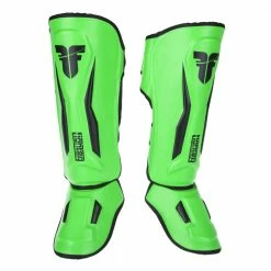 PROTECTION Fighter Shinguards Thai Ergo - Green/black, FSG-004GNB