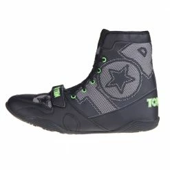 TopTen Boxing Shoes - Black/Grey Mid-Top With Lockdown Strap, 1172-1 OFFERS