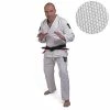 Fighter BJJ Gi Pearl Weave Uniform - White, BJJBW-08 UNIFORMS