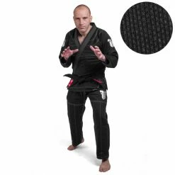 Fighter BJJ Gi Pearl Weave Uniform - Black, BJJBL-09 UNIFORMS