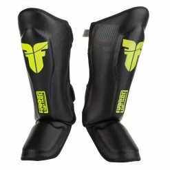 PROTECTION Fighter Shinguards Thai Classic - Black/neon Yellow, JE1573BNY
