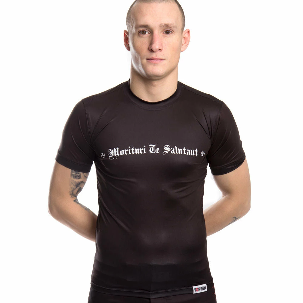 Flash Sale 🎉 TopTen MMA TOP TEN Rashguard Morituri Te Salutant - Black/red, 1418-9 🎉 3 TopTen MMA TOP TEN Rashguard Morituri Te Salutant - Black/red, 1418-9
