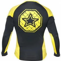 TopTen MMA OFFERS TOP TEN Rash Guard Long Sleeve - Black/yellow, 1412-9