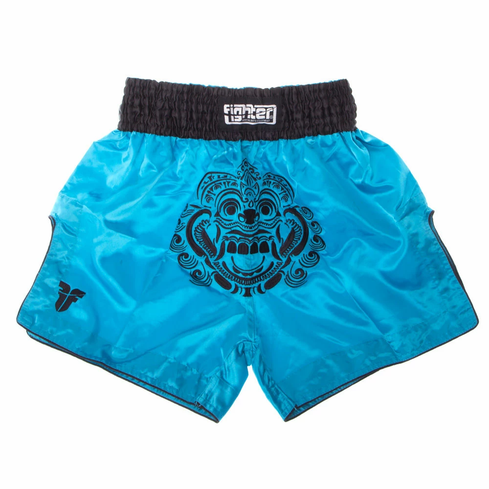 Flash Sale 🤩 OFFERS Fighter Thai Shorts FACE - Blue/black, F014 😀 3 OFFERS Fighter Thai Shorts FACE - Blue/black, F014