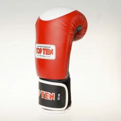 TopTen Top Ten Official WAKO Competition Kickboxing Gloves - Red