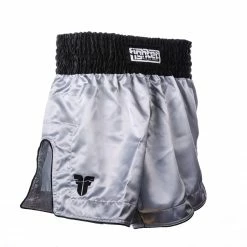 APPAREL Fighter Thai Shorts Bangkok Plain - Silver/black, FP09