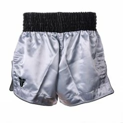APPAREL Fighter Thai Shorts Bangkok Plain - Silver/black, FP09