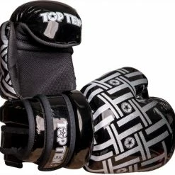 TopTen TOP TEN Glossy Black/White Prism Pointfighter Open-Hand Gloves
