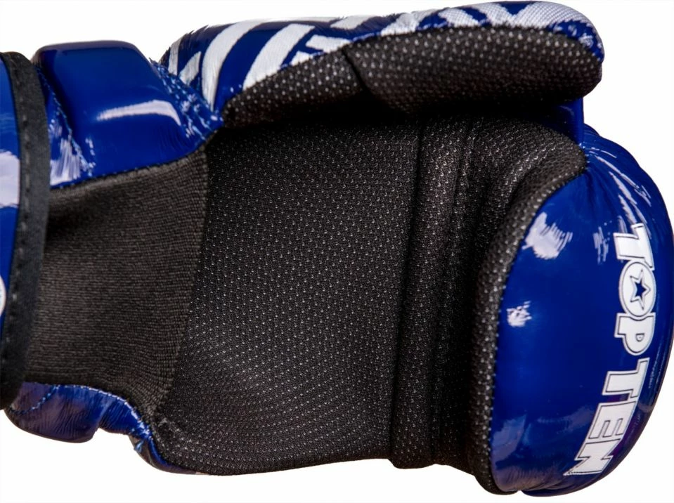 Wholesale 🎉 TopTen TOP TEN Glossy Blue/White Prism Pointfighter Open-Hand Gloves 🎁 4 TopTen TOP TEN Glossy Blue/White Prism Pointfighter Open-Hand Gloves