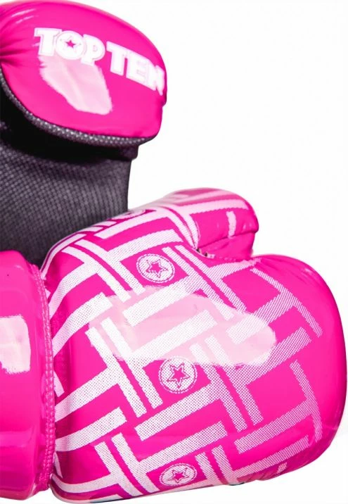 Buy 😀 TopTen TOP TEN Glossy Pink/White Prism Pointfighter Open-Hand Gloves ✨ 5 TopTen TOP TEN Glossy Pink/White Prism Pointfighter Open-Hand Gloves