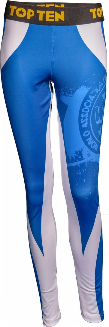 Best Sale π Fighters Inc. - Martial Arts Equipment Top Ten Workout Leggings WAKO - Blue π 7 Fighters Inc. - Martial Arts Equipment Top Ten Workout Leggings WAKO - Blue