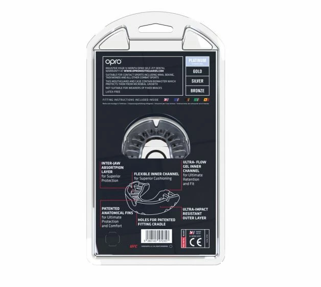 PROTECTION OPRO UFC Platinum Fangz - Black Metal/Red 002261001